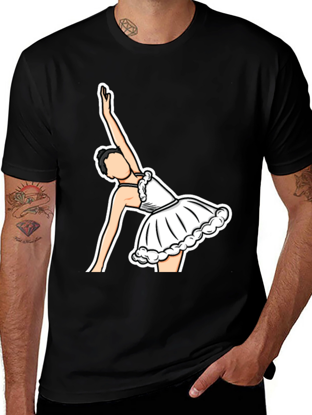 Ballerina Graphic T-Shirt - Black Cotton Tee