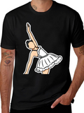 Ballerina Graphic T-Shirt - Black Cotton Tee
