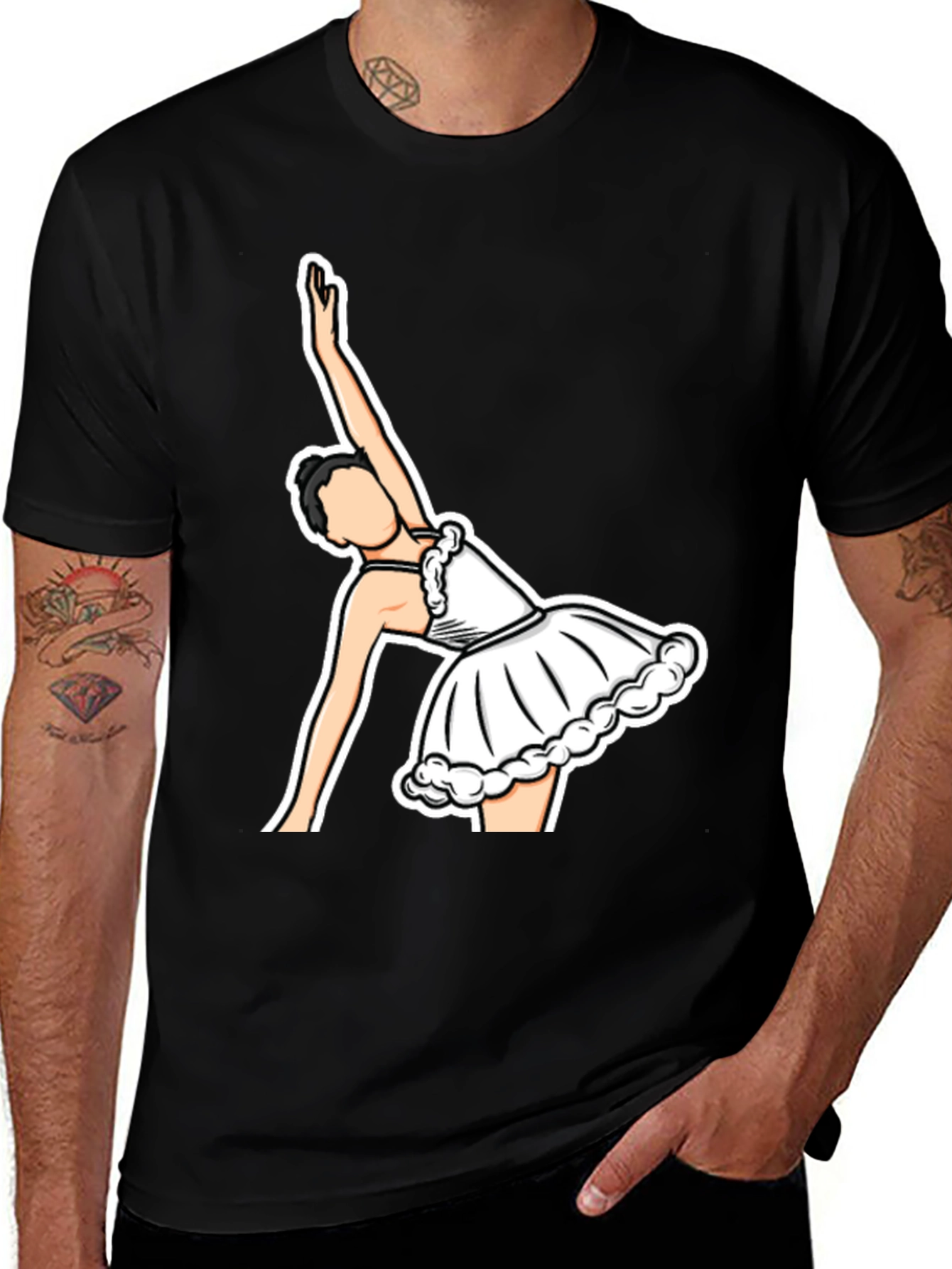 Ballerina Graphic T-Shirt - Black Cotton Tee
