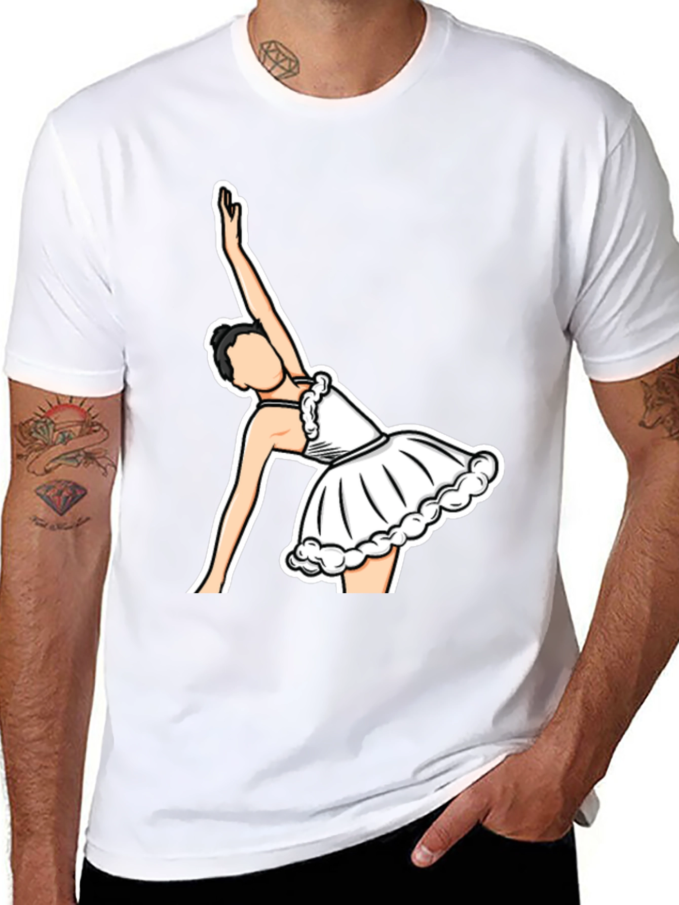 Ballerina Graphic T-Shirt - Black Cotton Tee