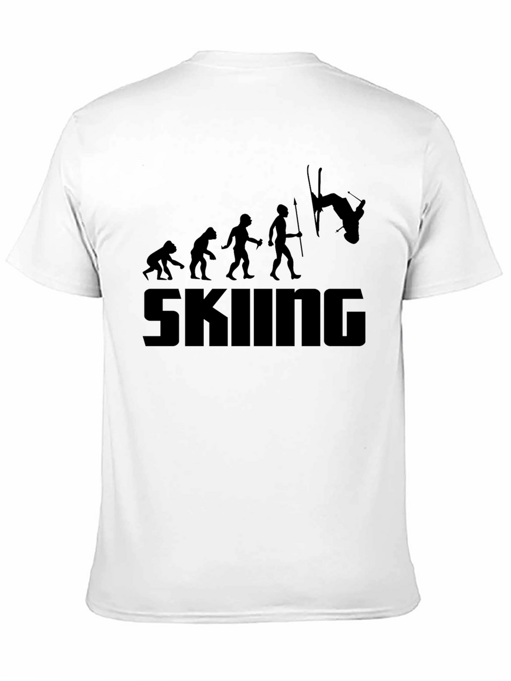 Skiing Evolution Black T-Shirt