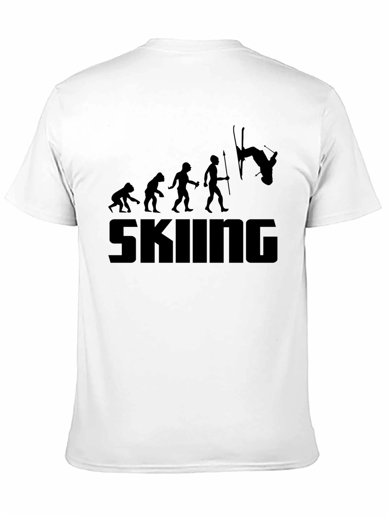 Skiing Evolution Black T-Shirt