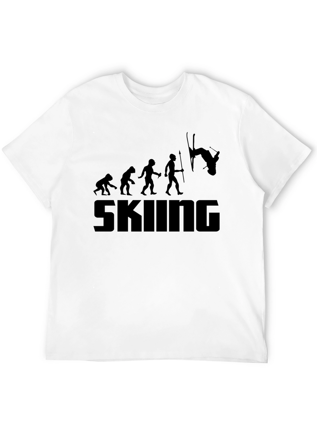 Skiing Evolution Black T-Shirt