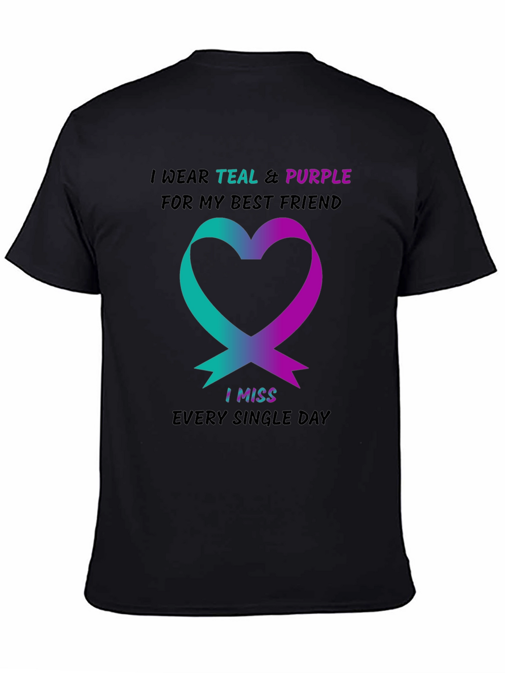 Teal & Purple Ribbon Best Friend T-Shirt