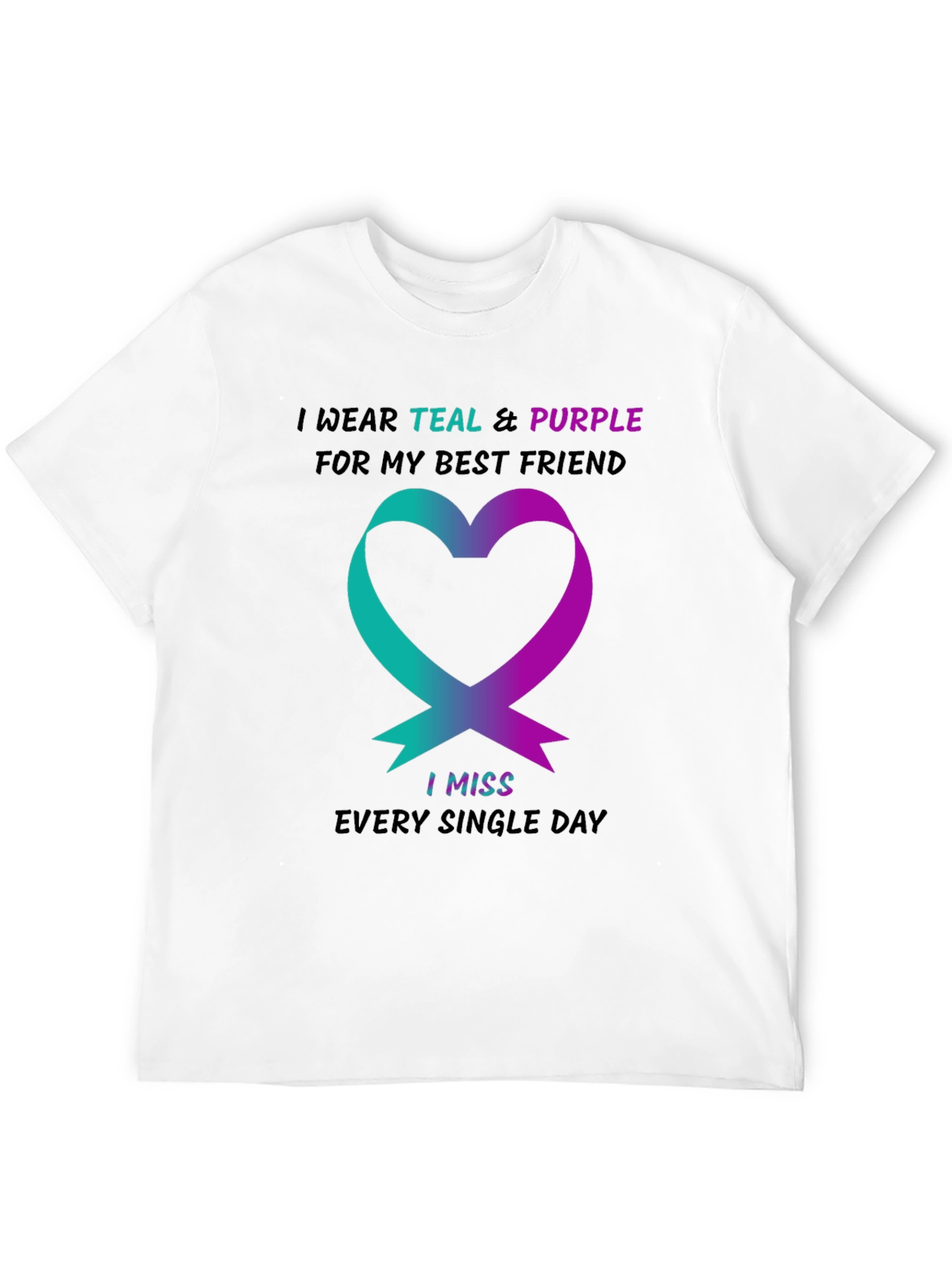 Teal & Purple Ribbon Best Friend T-Shirt