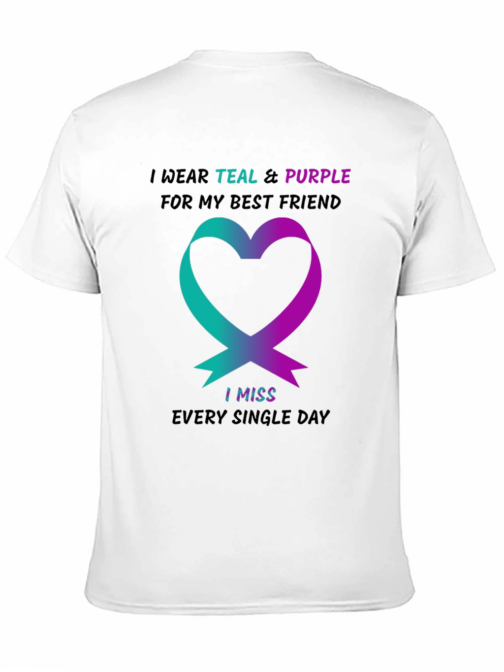Teal & Purple Ribbon Best Friend T-Shirt