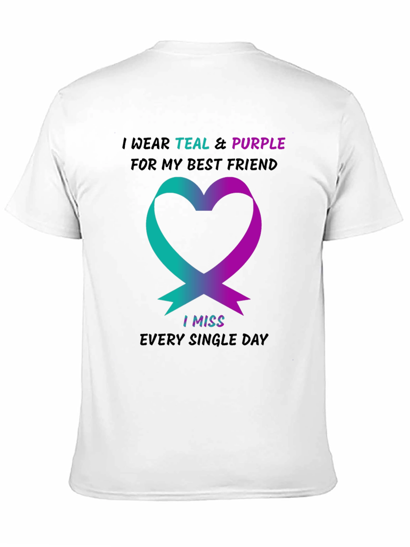 Teal & Purple Ribbon Best Friend T-Shirt
