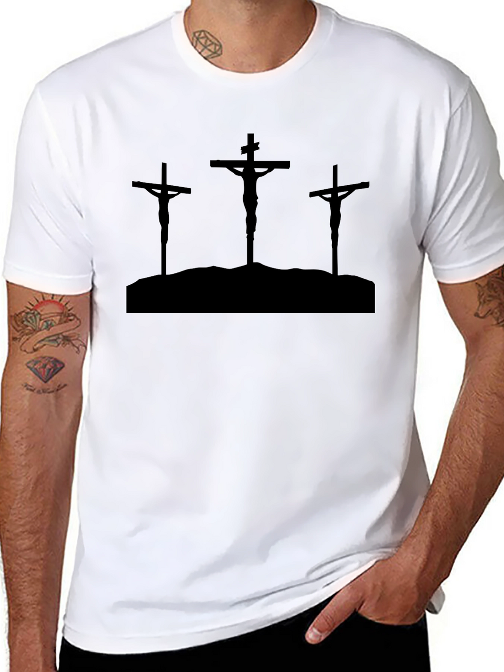 Three Crosses Silhouette T-Shirt