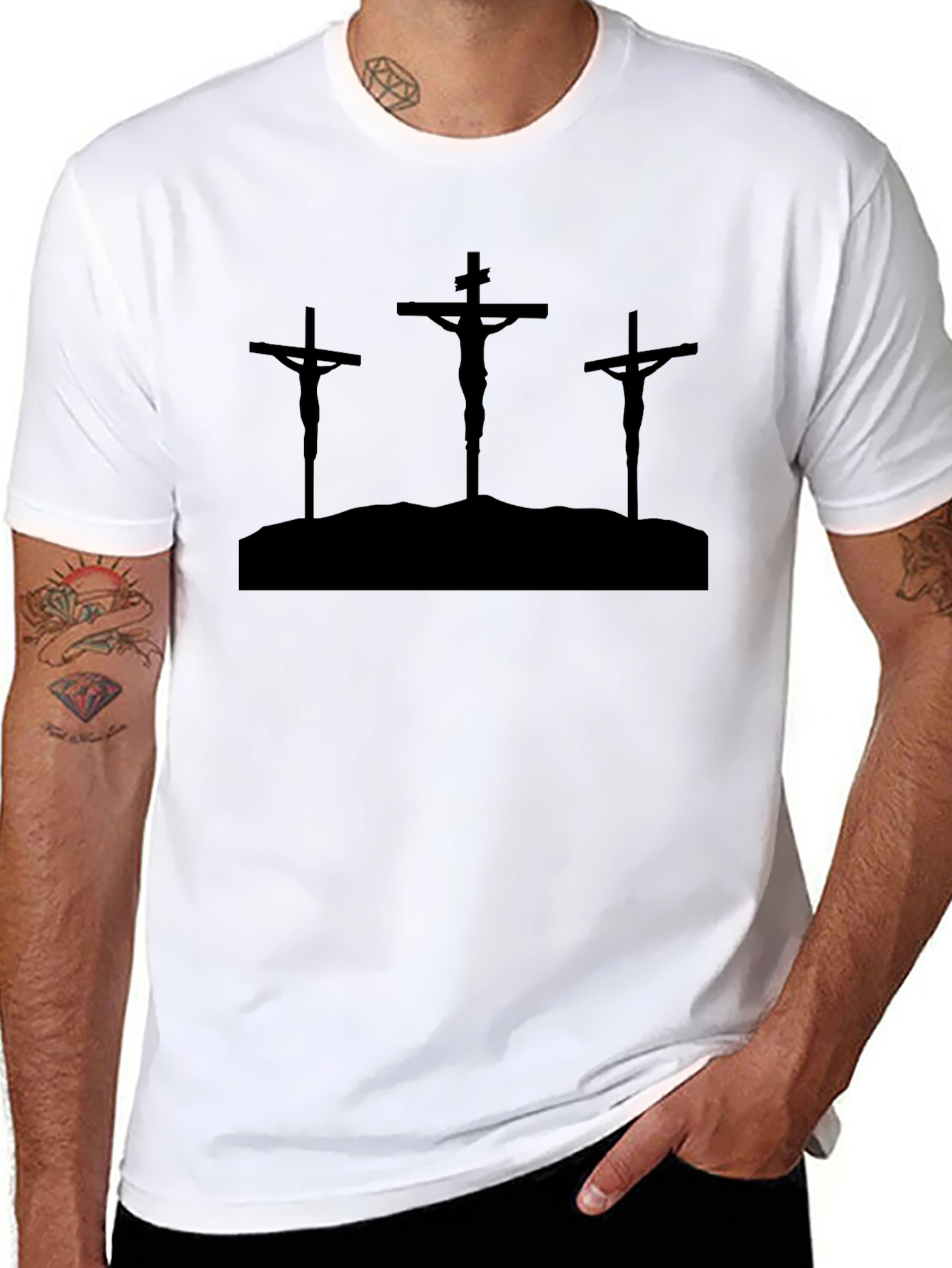 Three Crosses Silhouette T-Shirt