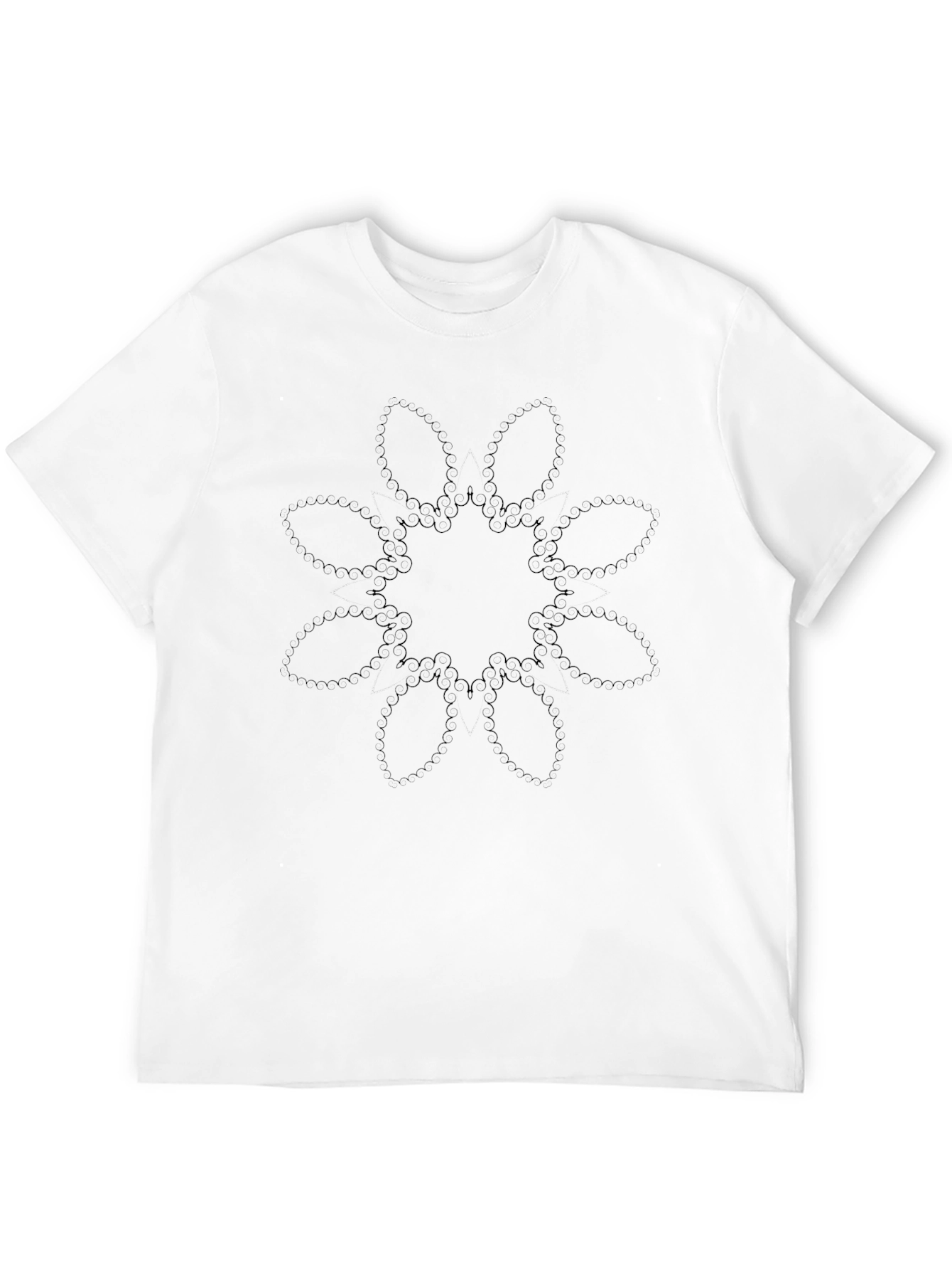 Abstract Floral Graphic Black T-Shirt