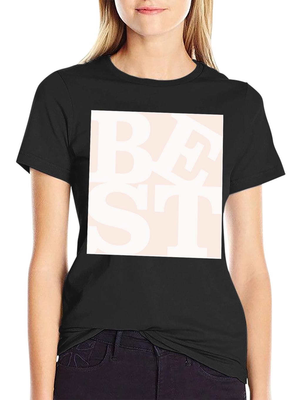 Trendy Best Text Graphic Black T-Shirt