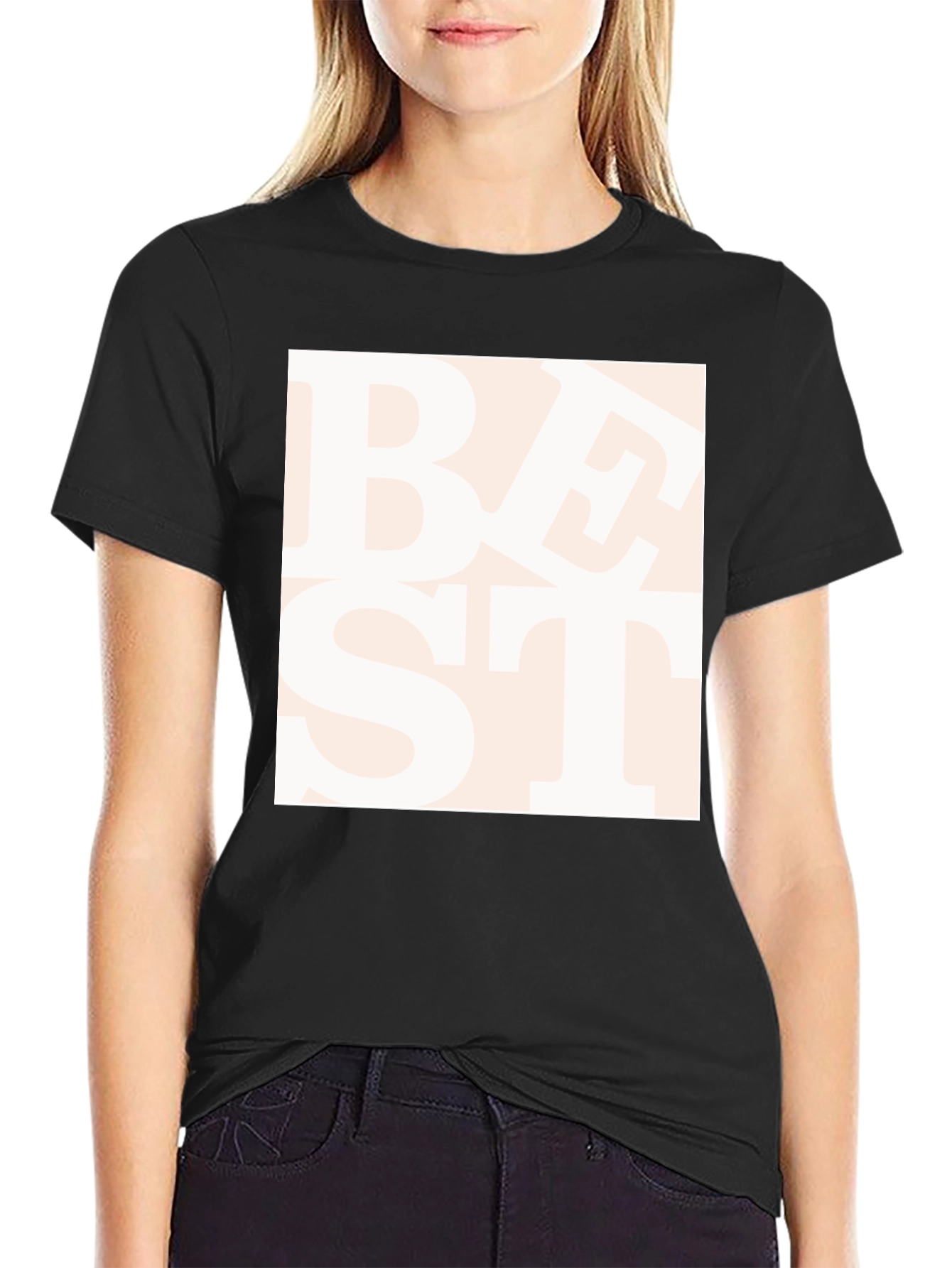 Trendy Best Text Graphic Black T-Shirt