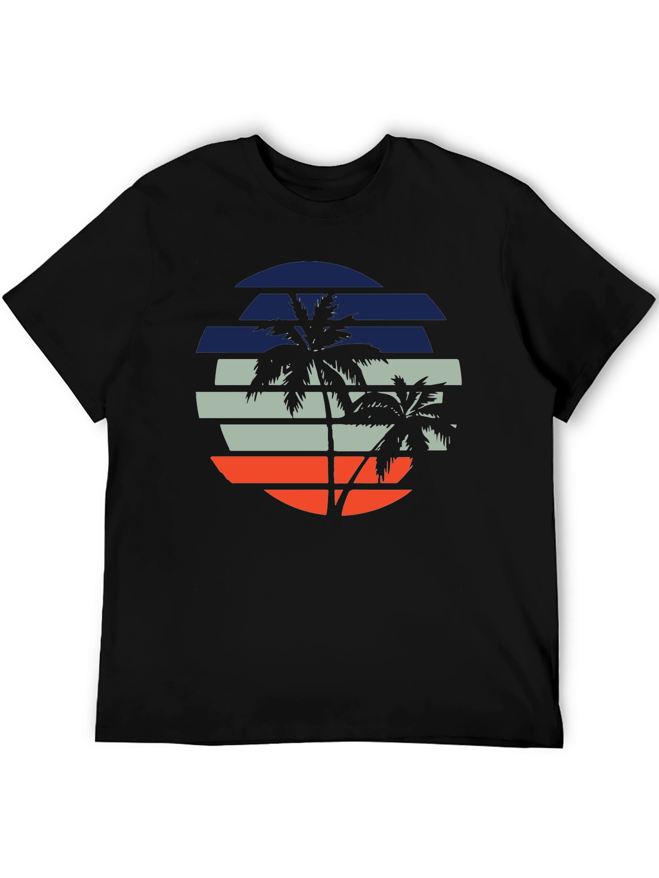 Retro Palm Tree Sunset Graphic T-Shirt