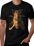 Geometric Bee Graphic Tee - Black