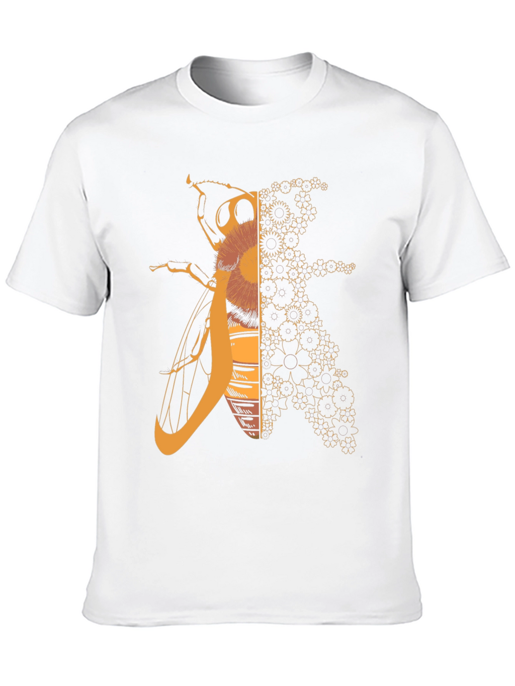 Geometric Bee Graphic Tee - Black