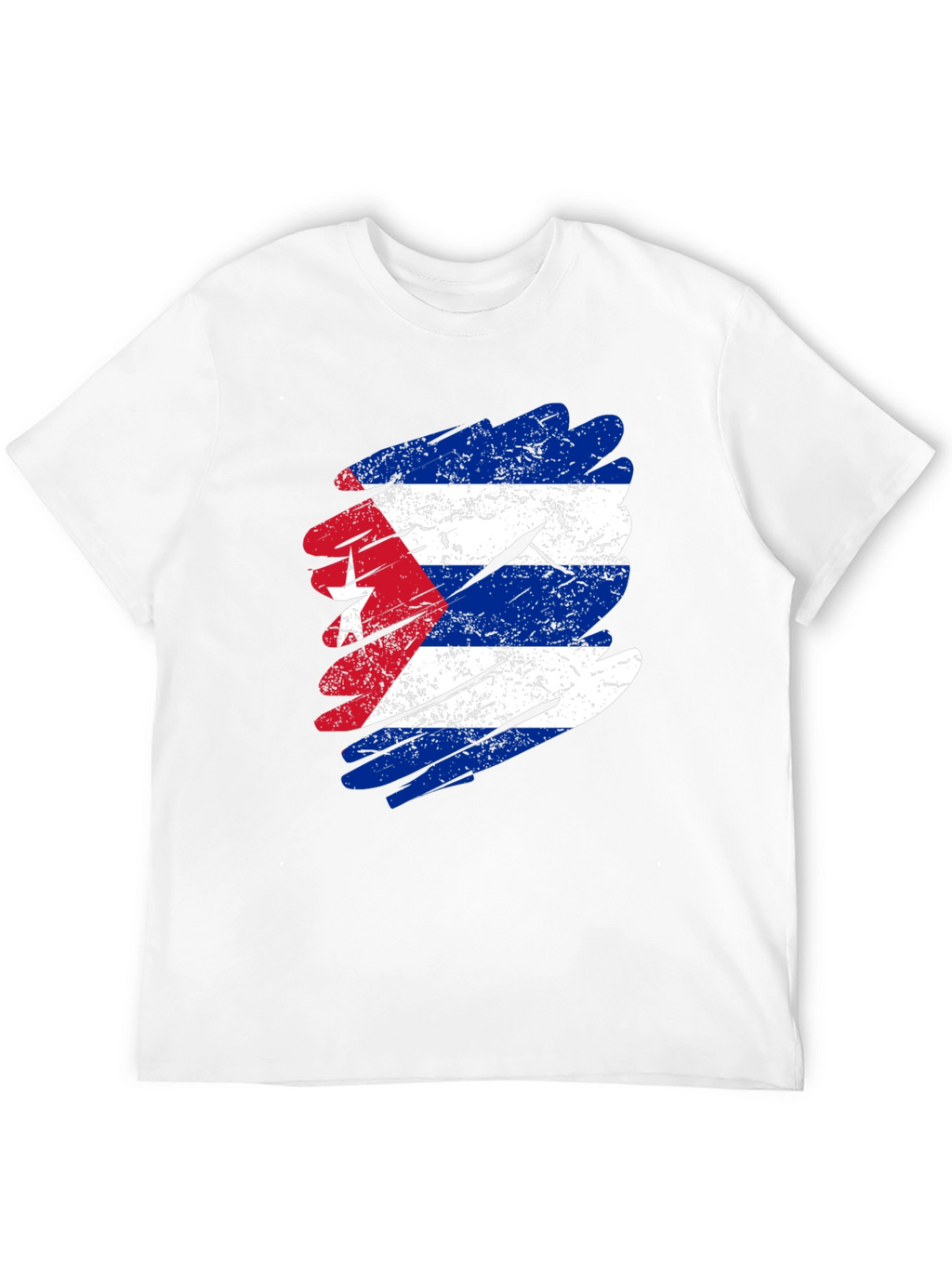 Distressed Cuba Flag Graphic T-Shirt
