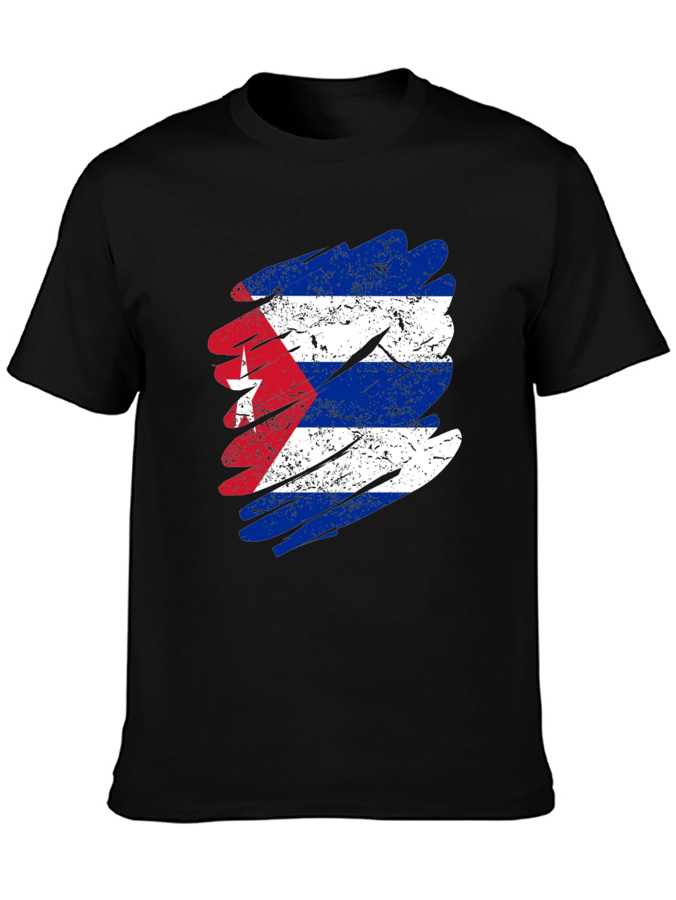 Distressed Cuba Flag Graphic T-Shirt