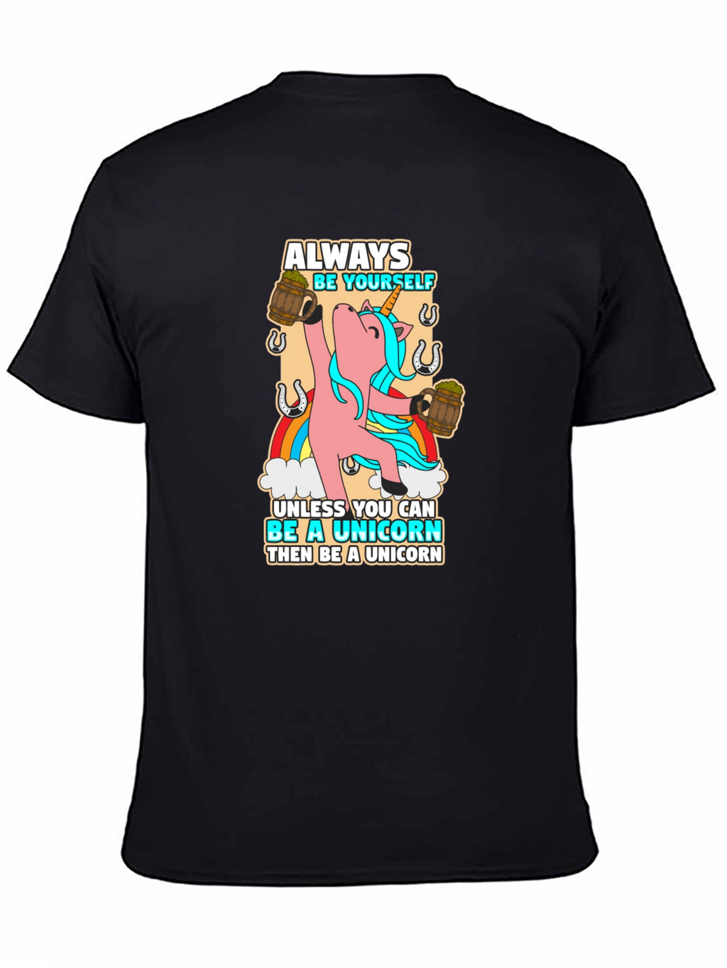 Always Be Yourself Unicorn Black T-Shirt