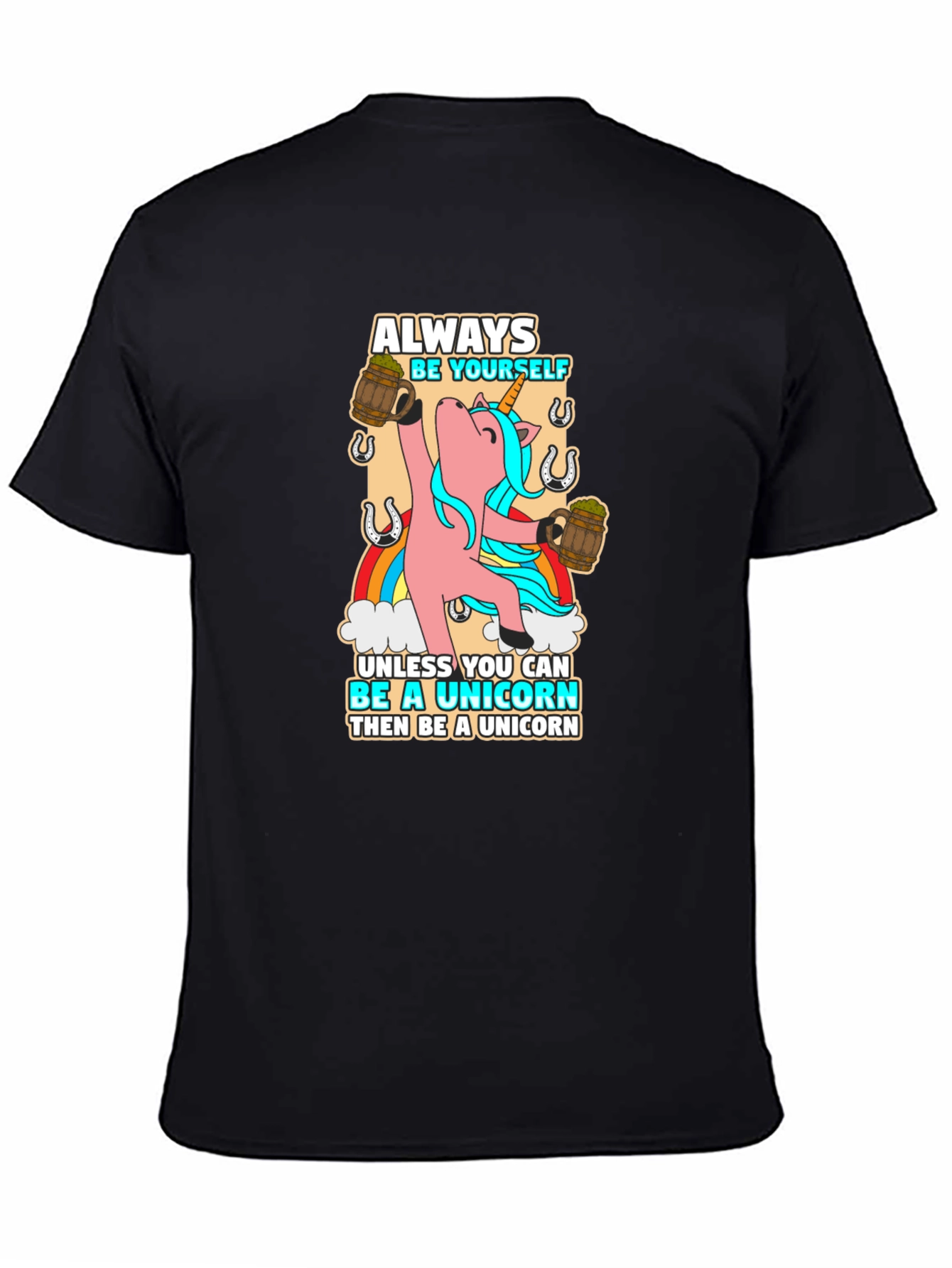 Always Be Yourself Unicorn Black T-Shirt