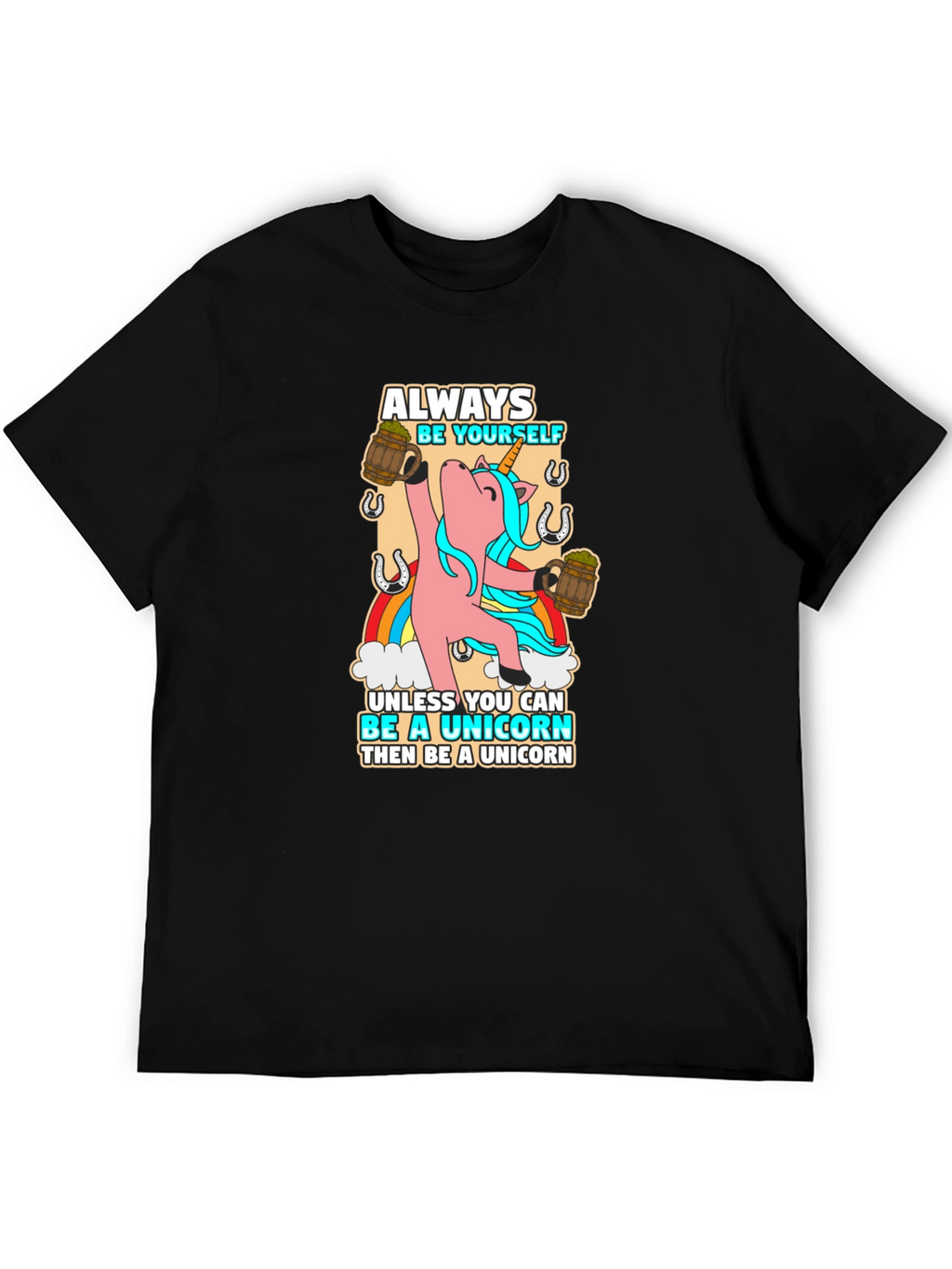 Always Be Yourself Unicorn Black T-Shirt