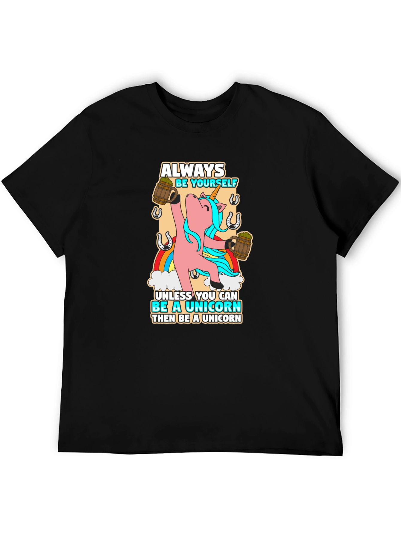 Always Be Yourself Unicorn Black T-Shirt