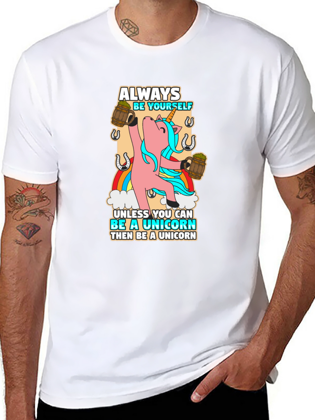 Always Be Yourself Unicorn Black T-Shirt
