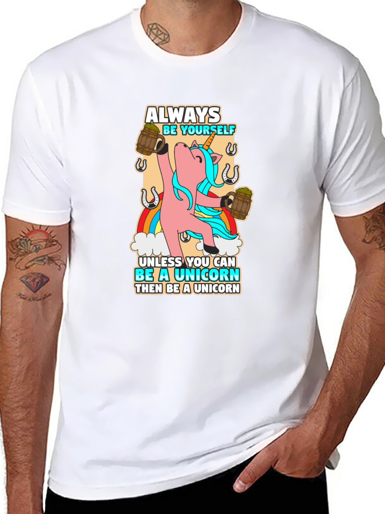 Always Be Yourself Unicorn Black T-Shirt