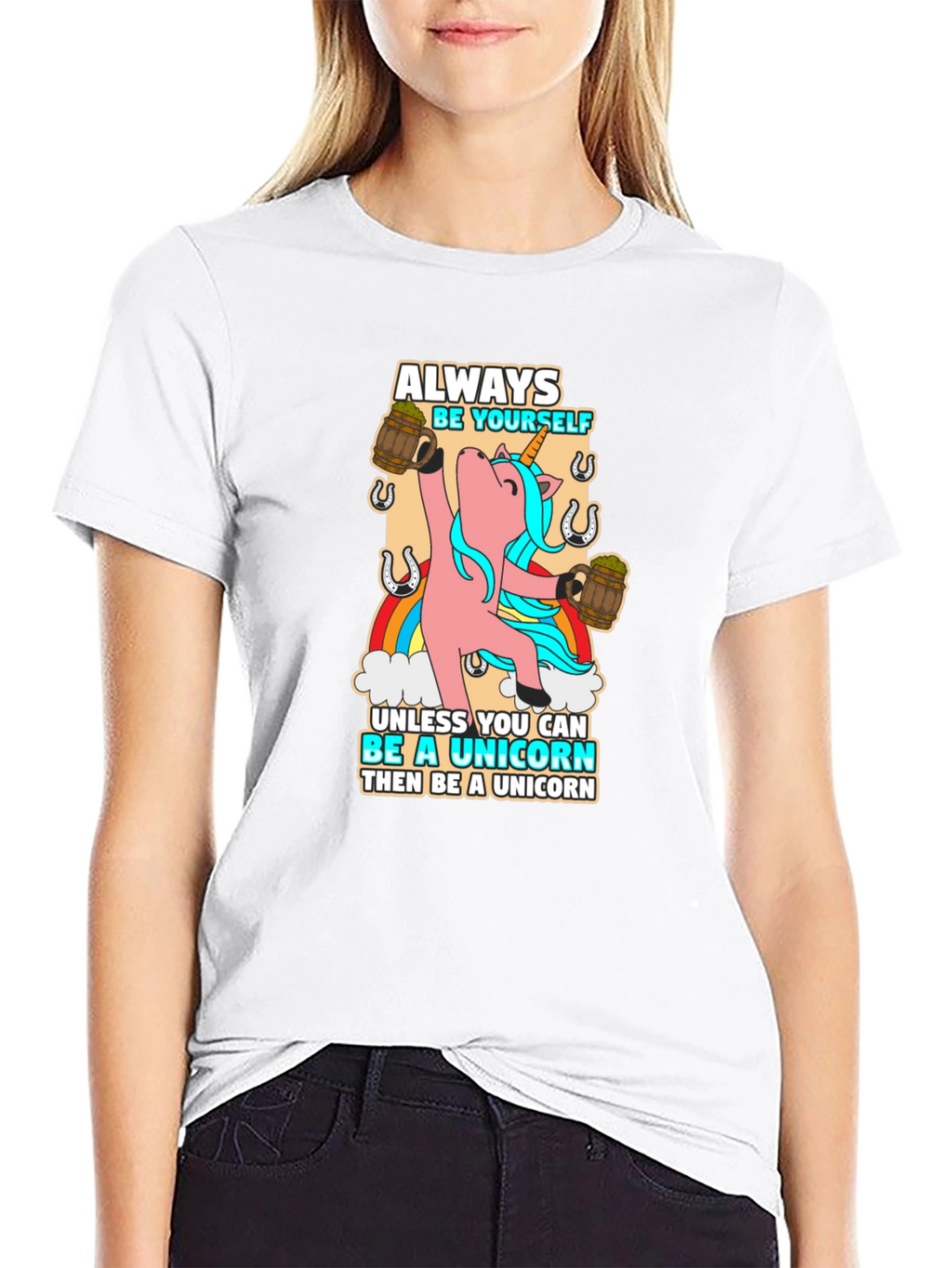 Always Be Yourself Unicorn Black T-Shirt
