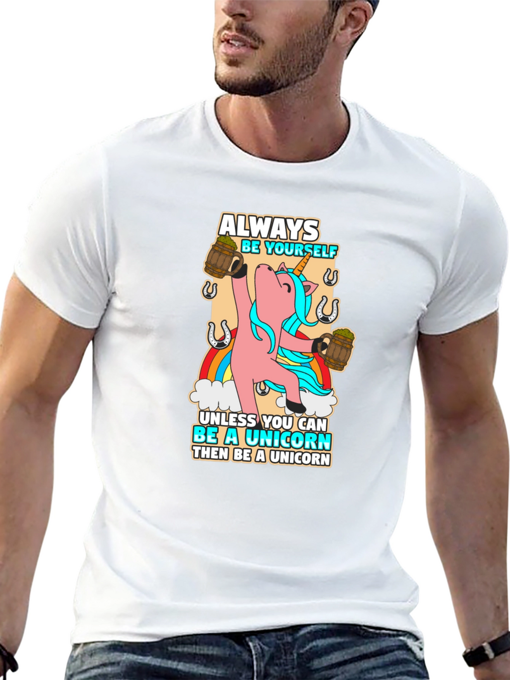 Always Be Yourself Unicorn Black T-Shirt