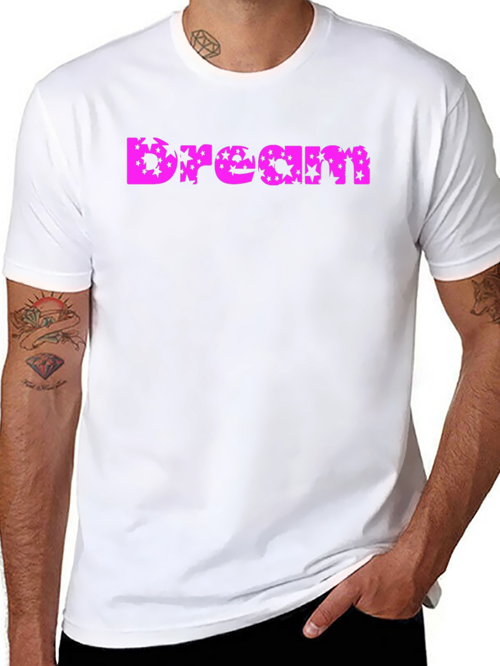 Dream Star Print T-Shirt - Black
