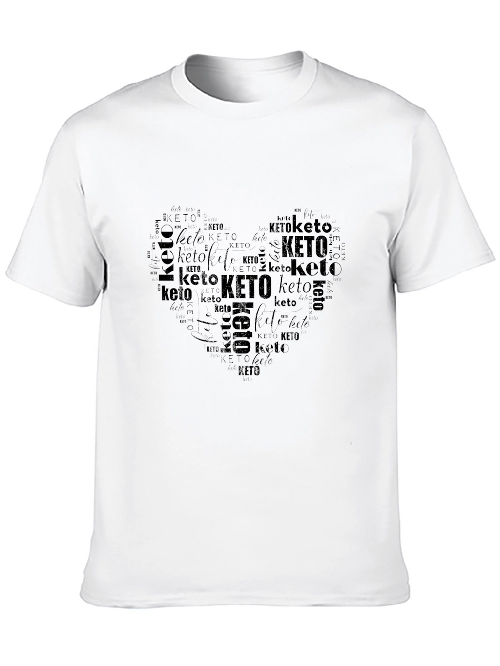 Keto Heart Word Art Graphic T-Shirt