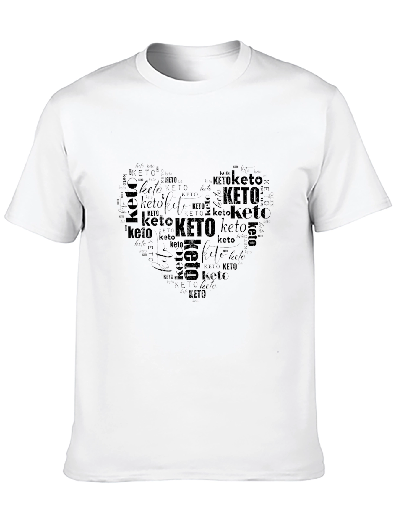 Keto Heart Word Art Graphic T-Shirt