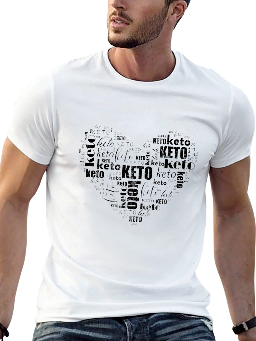 Keto Heart Word Art Graphic T-Shirt