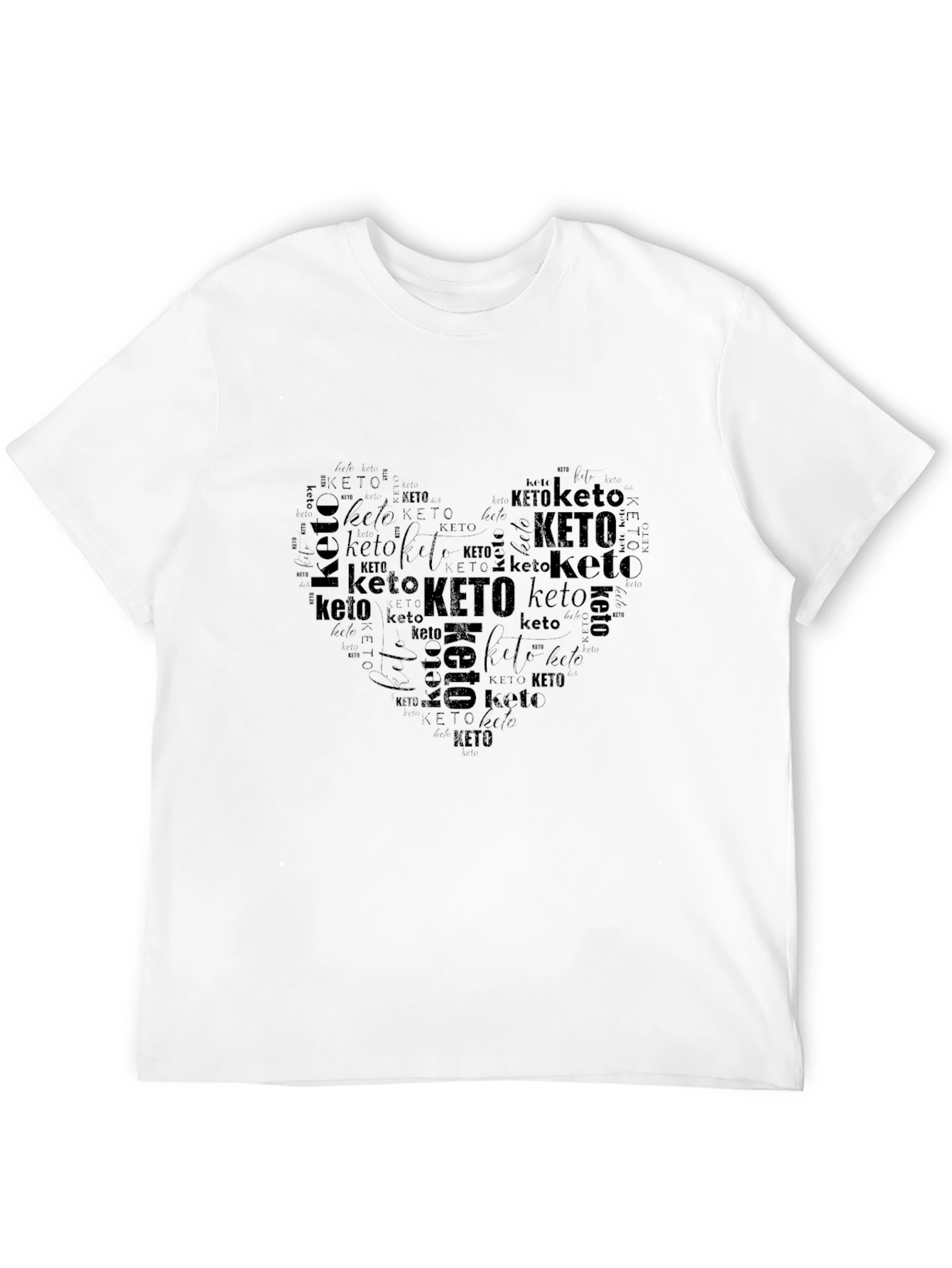 Keto Heart Word Art Graphic T-Shirt