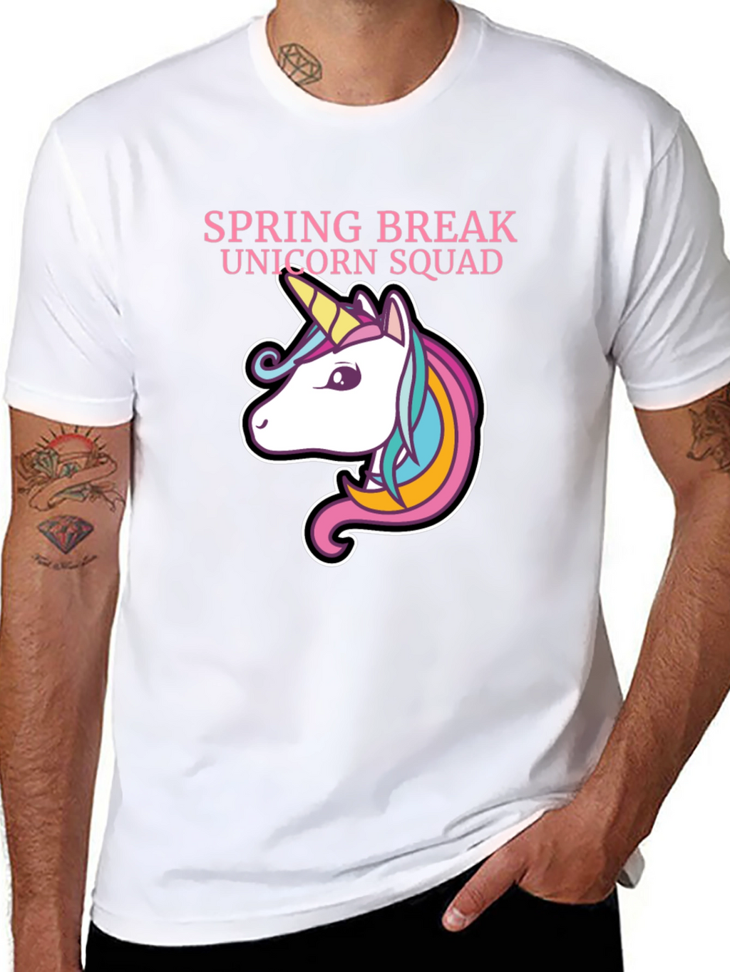 Spring Break Unicorn Squad Graphic T-Shirt