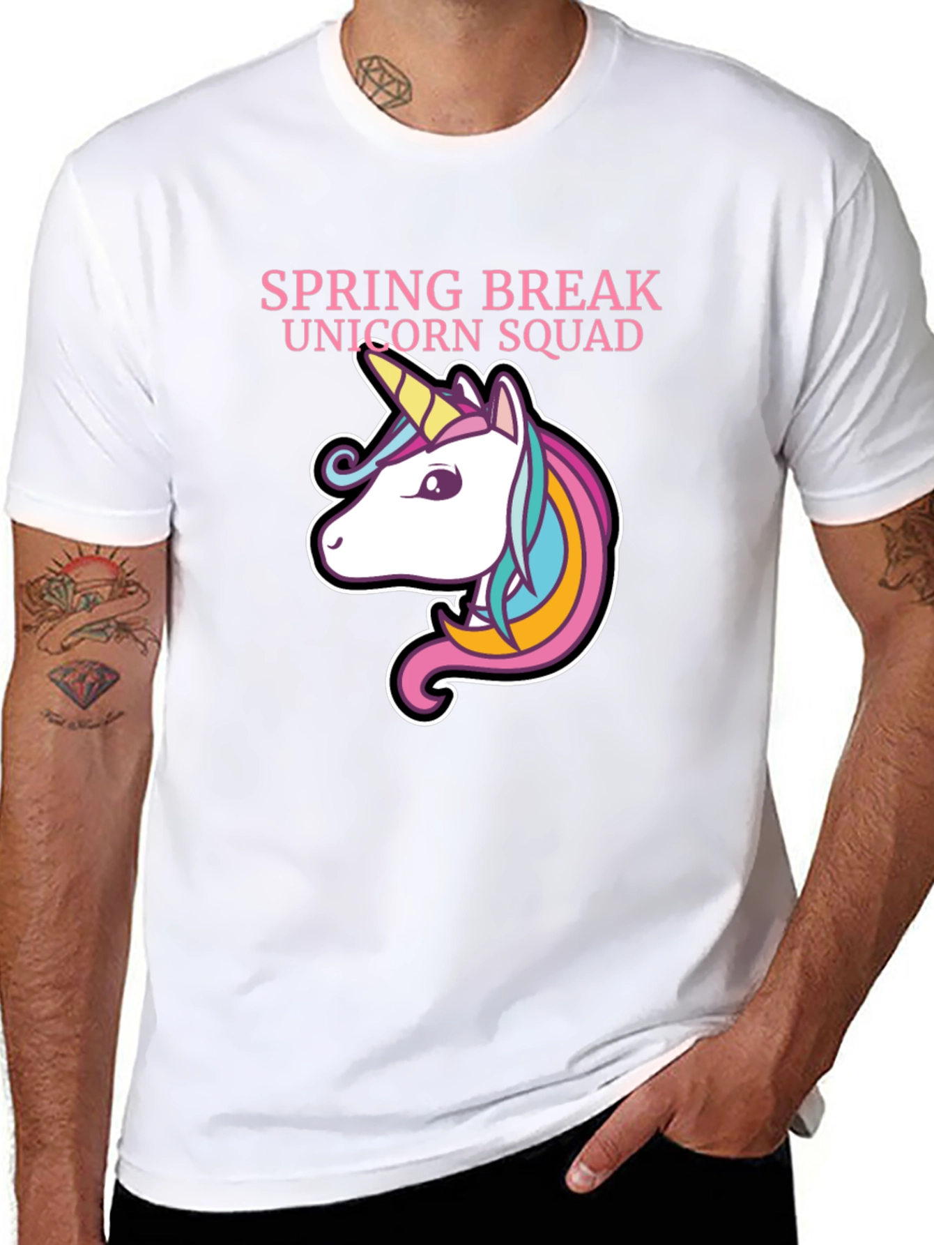 Spring Break Unicorn Squad Graphic T-Shirt