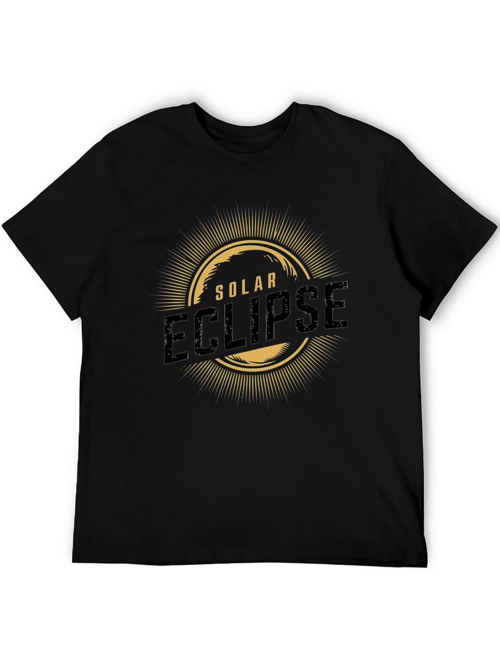 Solar Eclipse Graphic Print Mens Black T-Shirt