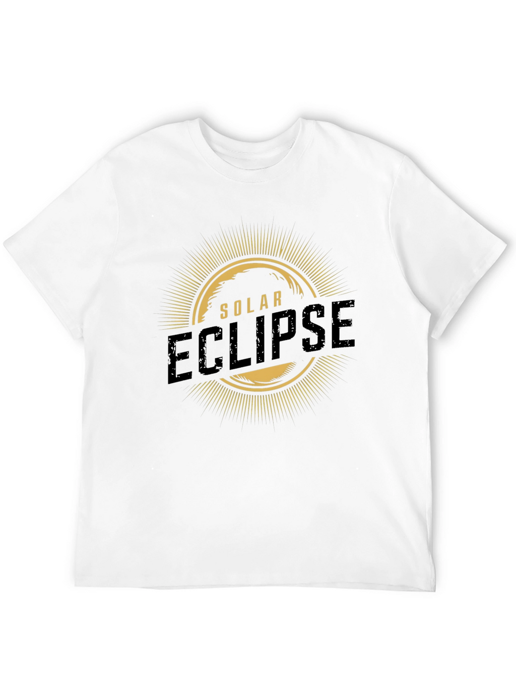Solar Eclipse Graphic Print Mens Black T-Shirt