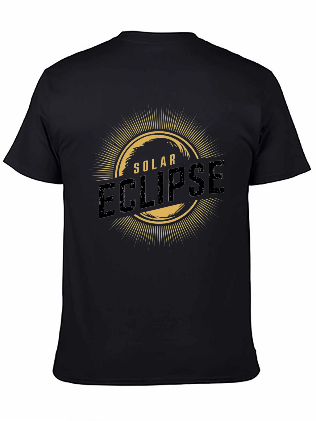 Solar Eclipse Graphic Print Mens Black T-Shirt