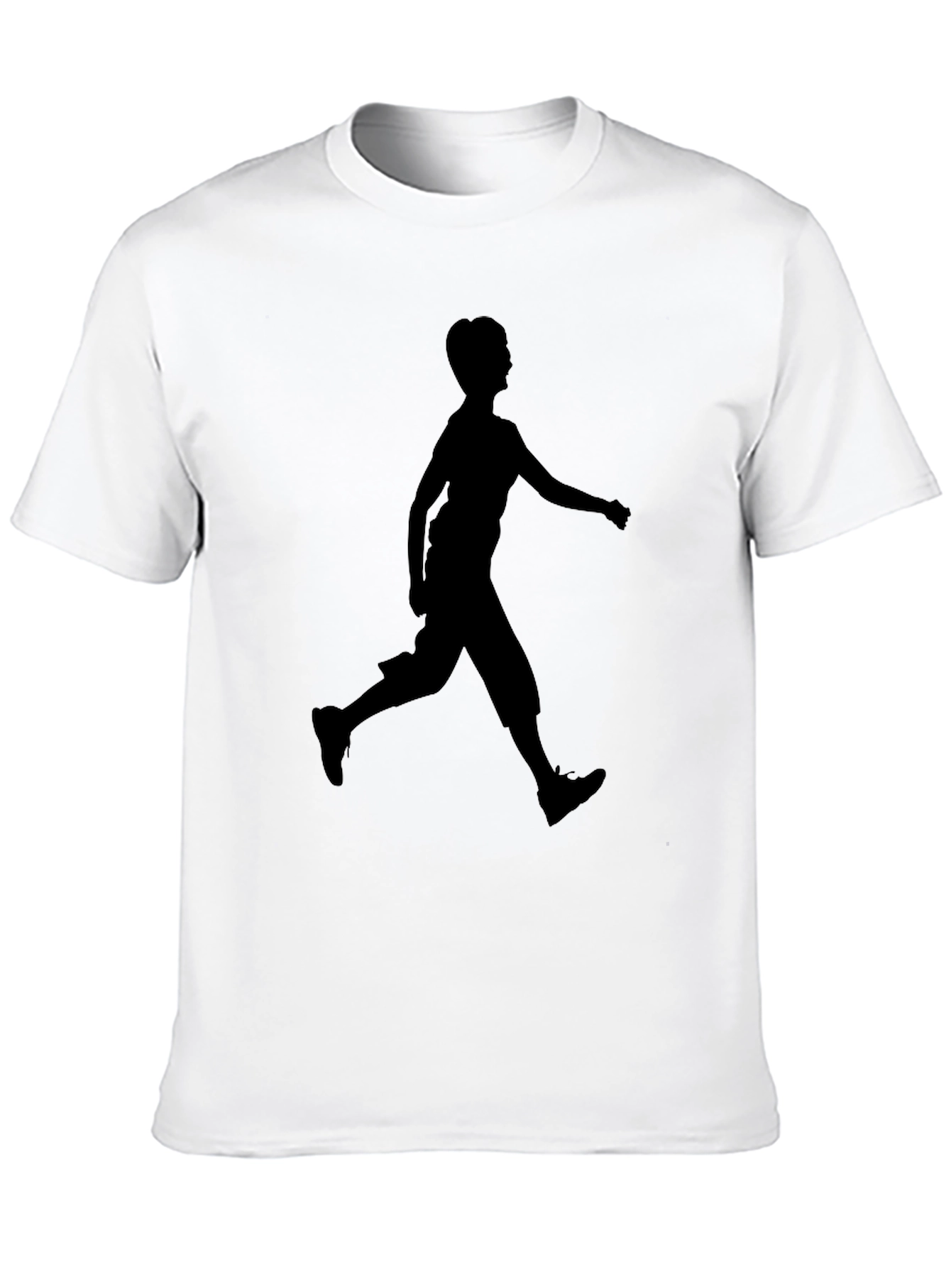 Black T-Shirt with Running Silhouette Design