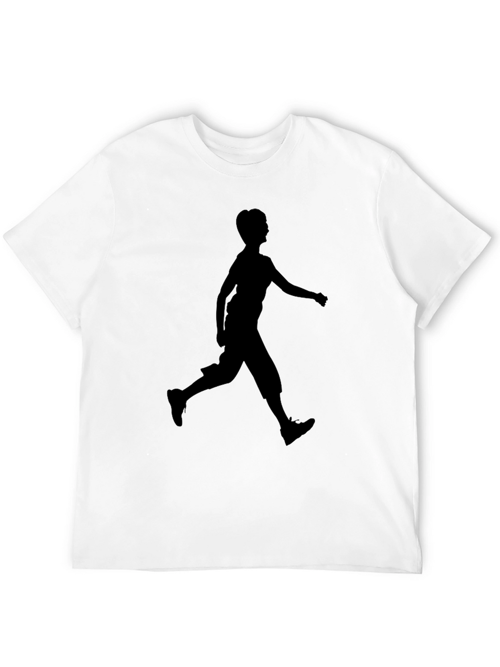 Black T-Shirt with Running Silhouette Design
