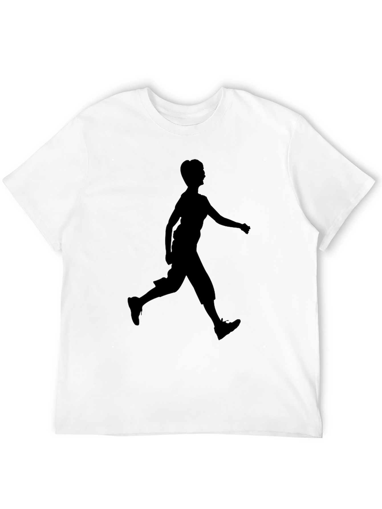 Black T-Shirt with Running Silhouette Design