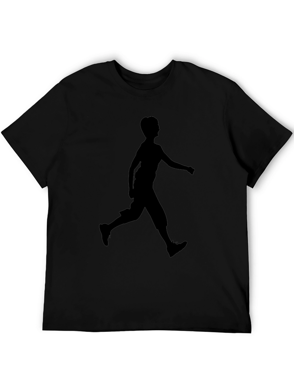 Black T-Shirt with Running Silhouette Design