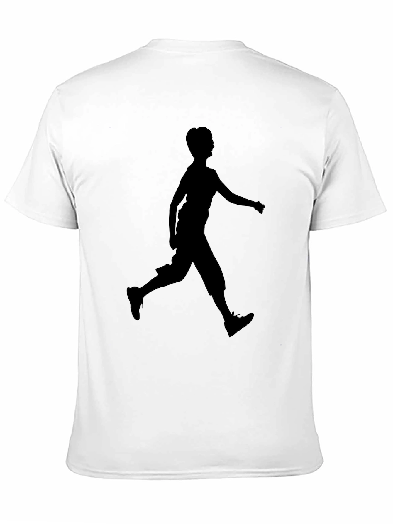 Black T-Shirt with Running Silhouette Design