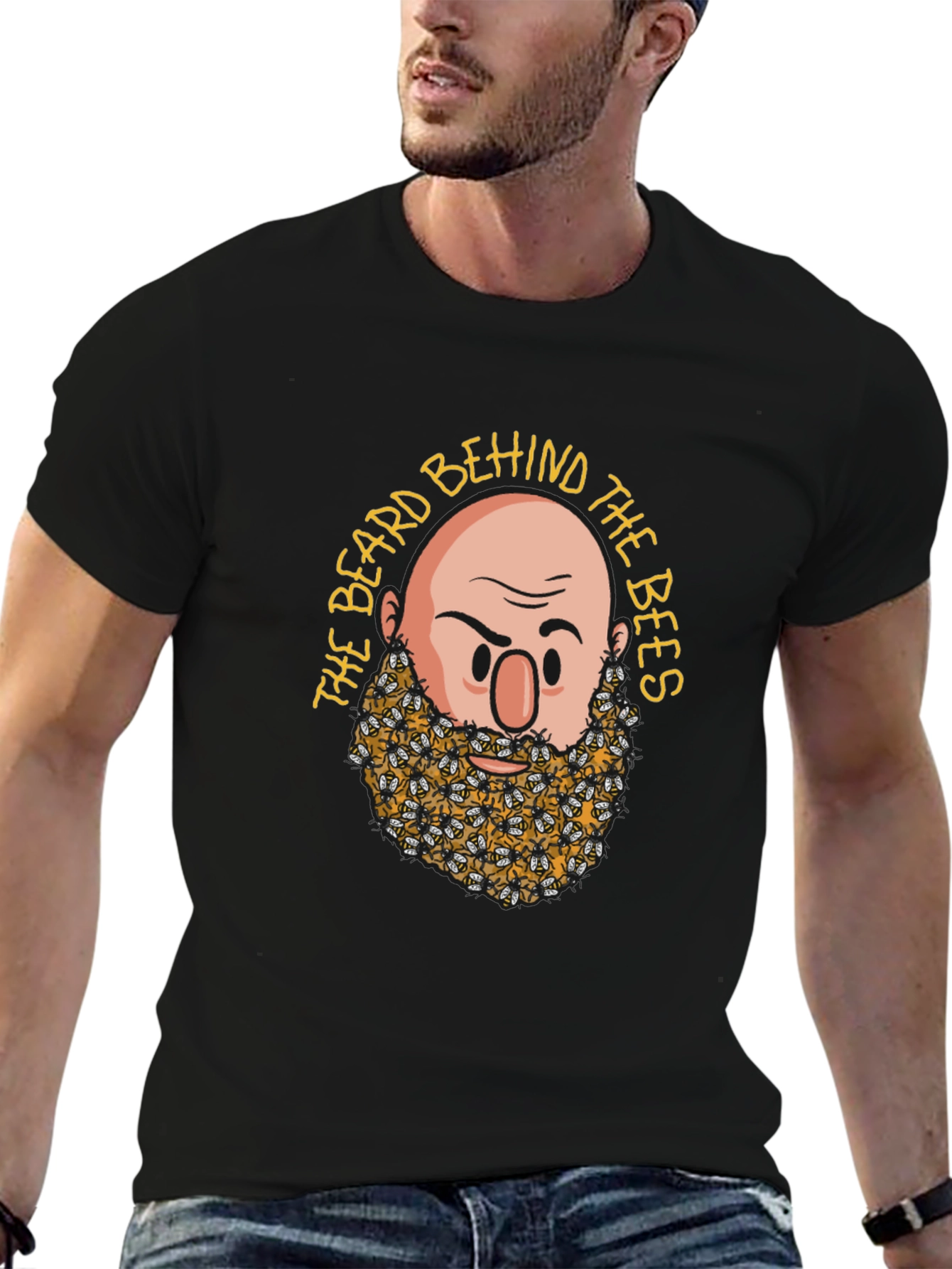 Bearded Bees Graphic T-Shirt - Unique Funny Design