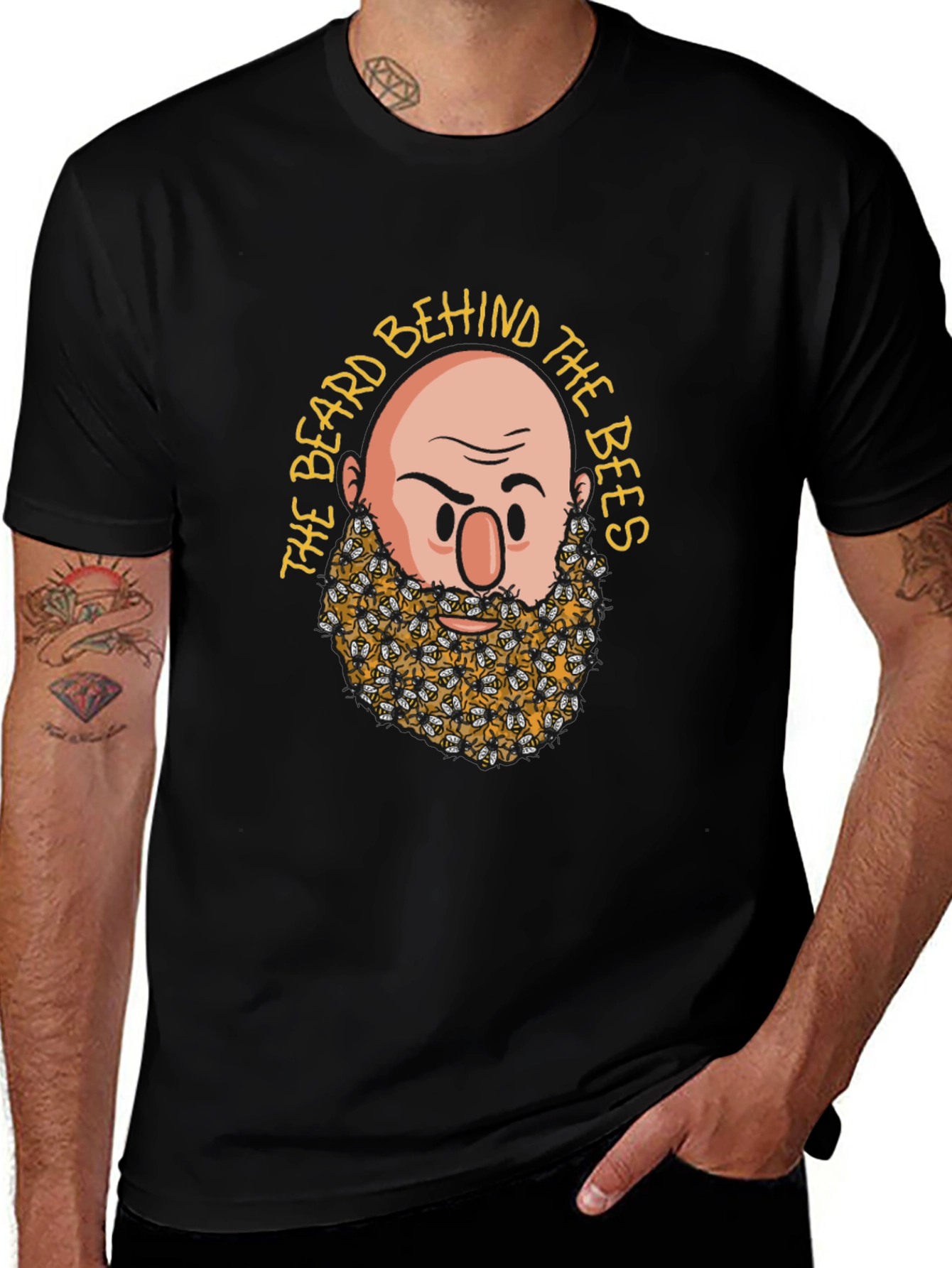 Bearded Bees Graphic T-Shirt - Unique Funny Design