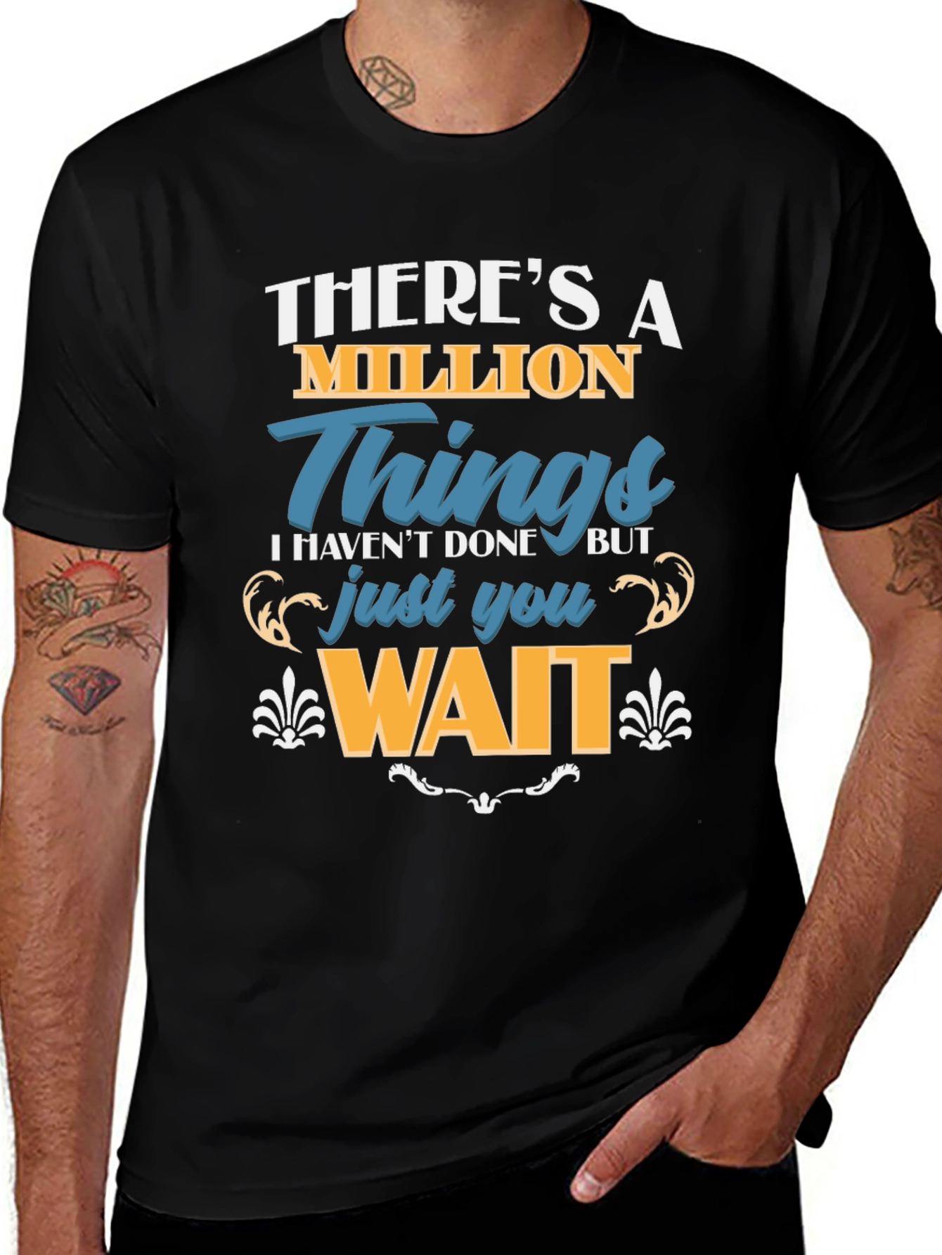Million Things Black Graphic T-Shirt
