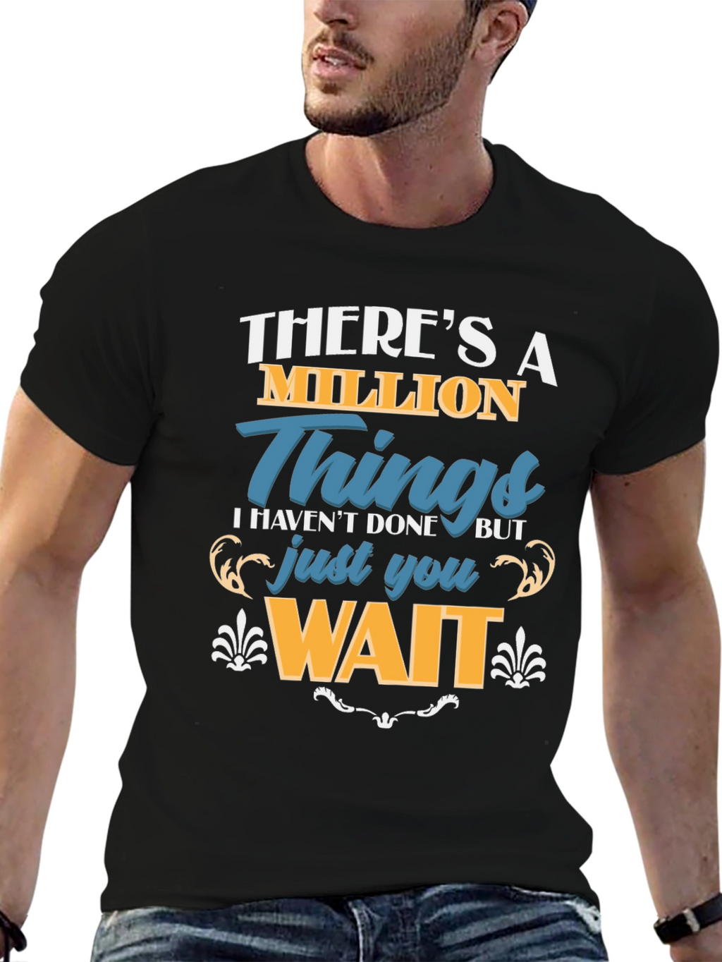 Million Things Black Graphic T-Shirt