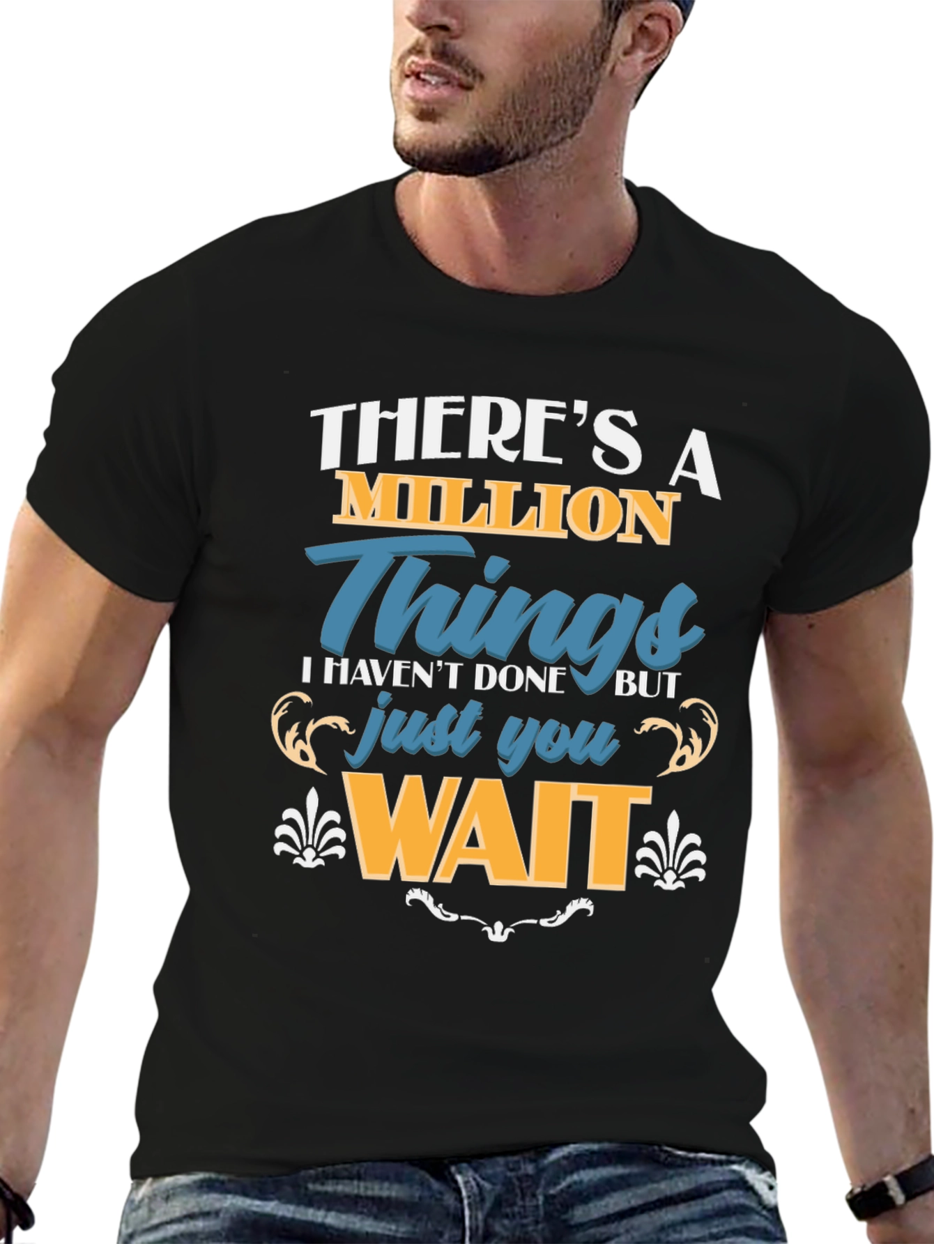 Million Things Black Graphic T-Shirt