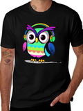 Owl Headphone Graphic T-Shirt